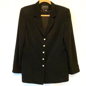 Liz Claiborne Black Jacket/blazer with brass buttons Petite size l0